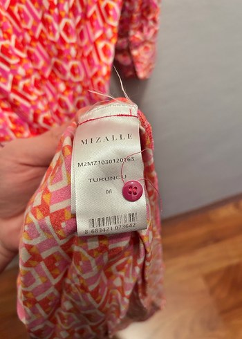 Mizalle Kadın Desenli Kuşaklı Uzun Elbise - Görsel 8