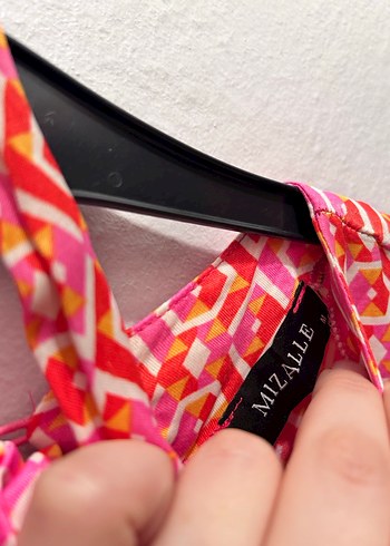 Mizalle Kadın Desenli Kuşaklı Uzun Elbise - Görsel 7