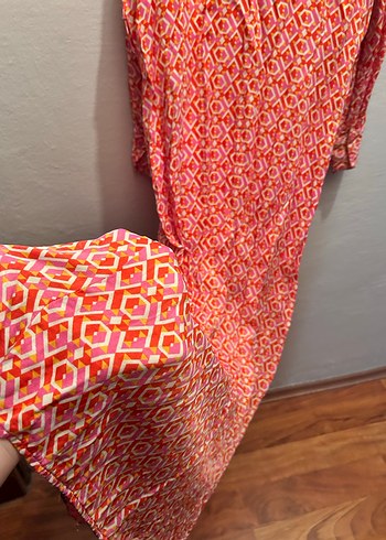 Mizalle Kadın Desenli Kuşaklı Uzun Elbise - Görsel 4