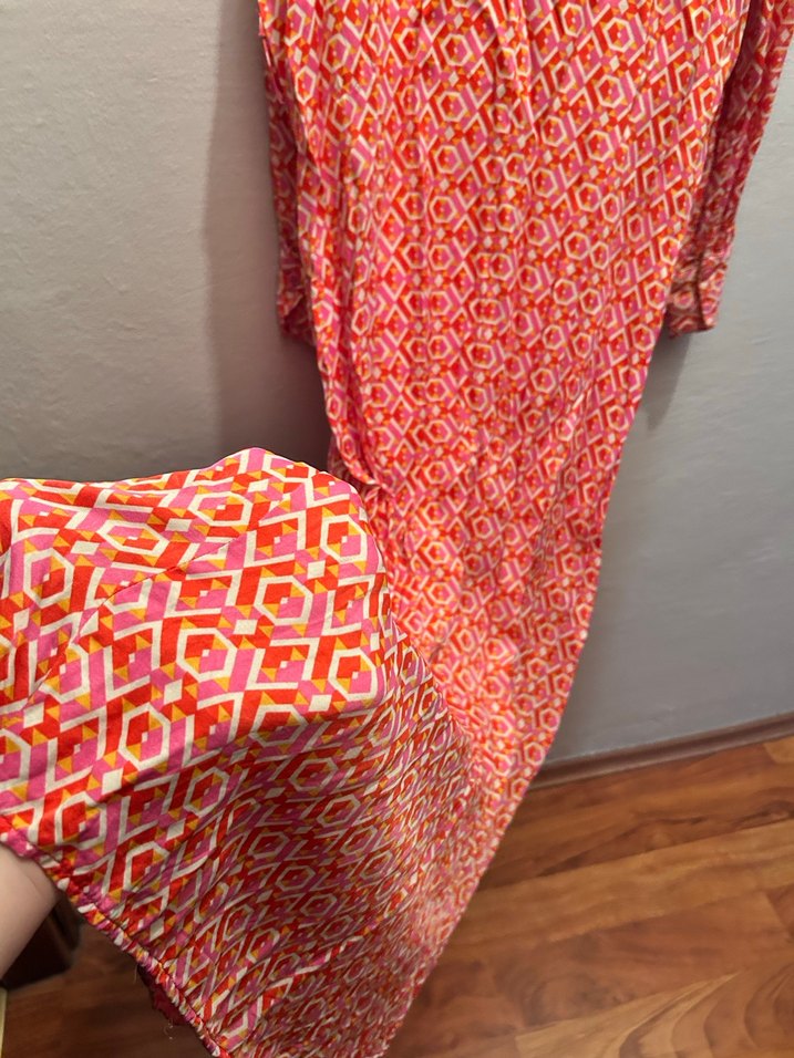 Mizalle Kadın Desenli Kuşaklı Uzun Elbise - Görsel 4