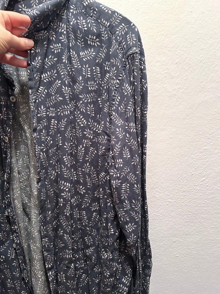 Gri Erkek Keten Gömlek - Görsel 3