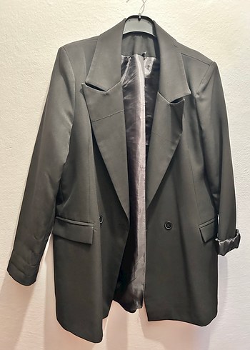 Siyah Düğmeli Kadın Blazer Ceket - Görsel 2