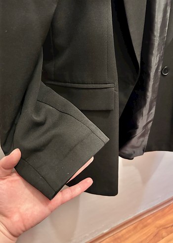 Siyah Düğmeli Kadın Blazer Ceket - Görsel 3