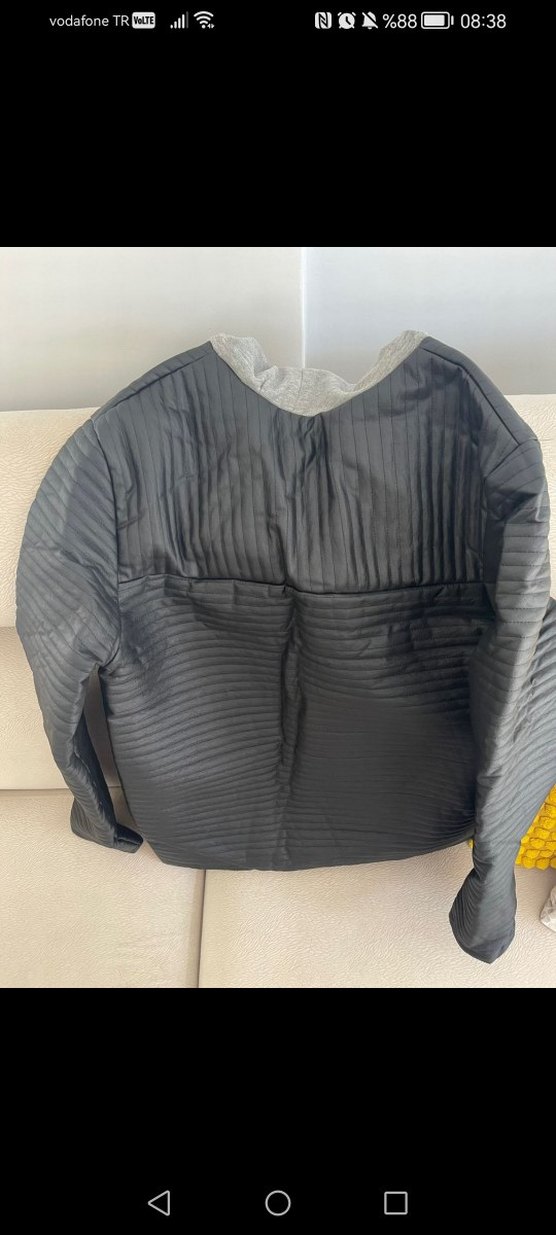 Siyah Dikişli Motosikletçi Tarzı deri mont - Görsel 3