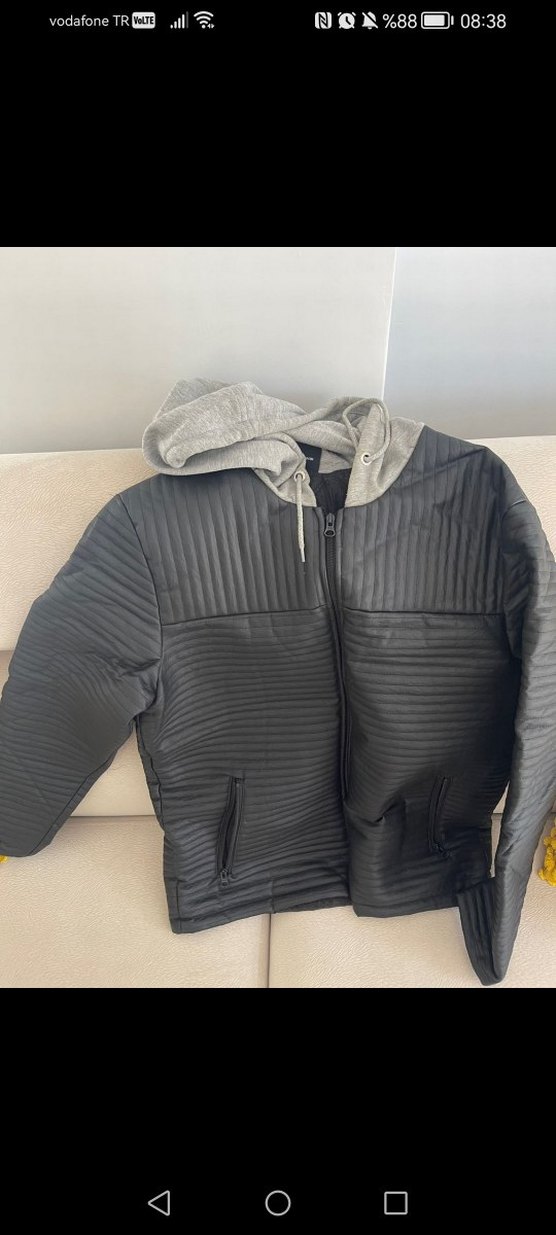 Siyah Dikişli Motosikletçi Tarzı deri mont - Görsel 4