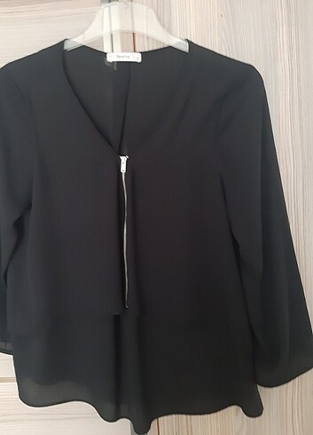 Bershka Siyah şifon bluz
