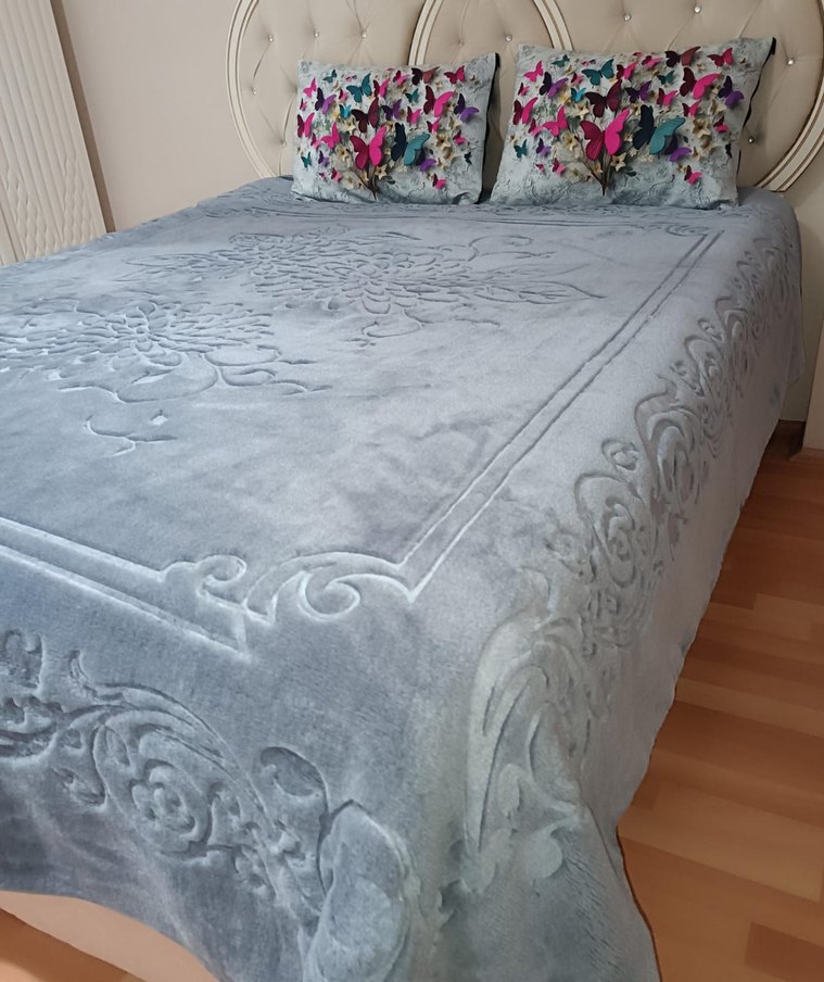 Nakışlı Çok Renkli Battaniye tek kişilik - Görsel 3