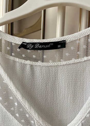 Zara Beyaz Keten Midi Bluz