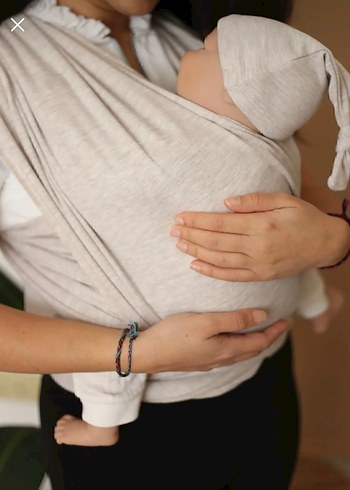 İlays Sling Bej Pamuklu Bebek Kanguru 0-14 kg - Görsel 2