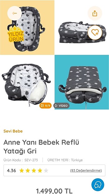Bebek reflü yatağı+emzirme minderi