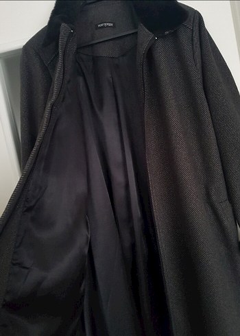 Gri Kemerli Uzun Kadın Kaban - Görsel 5