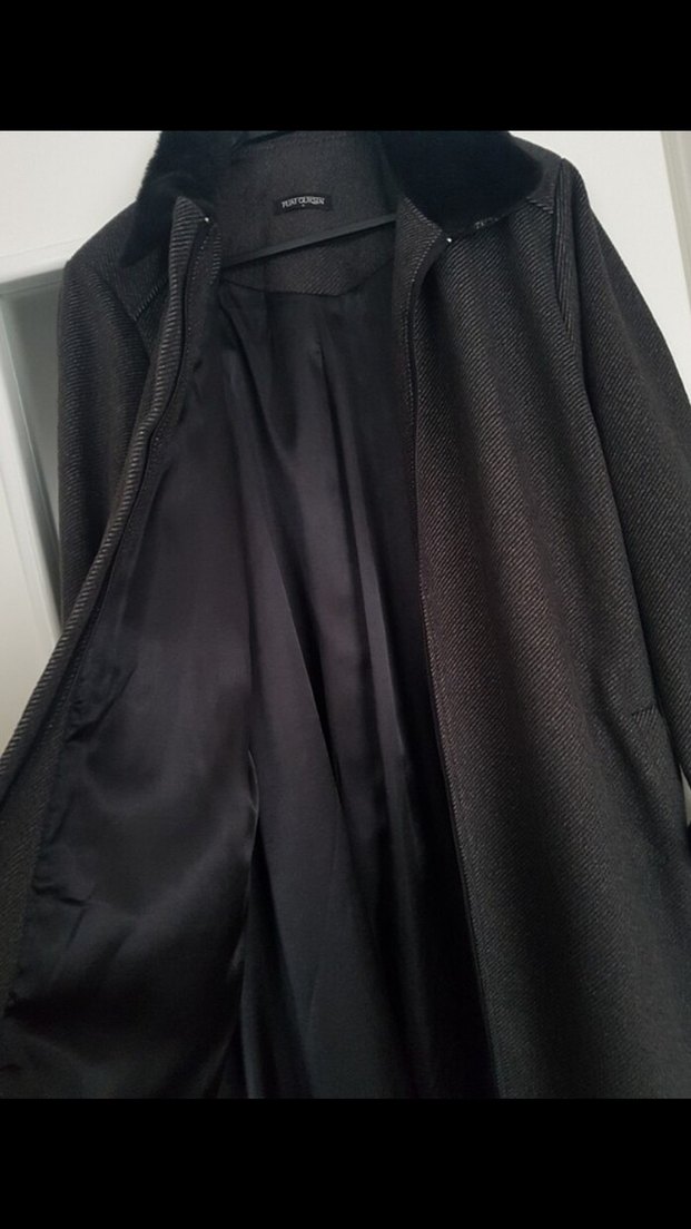 Gri Kemerli Uzun Kadın Kaban - Görsel 5