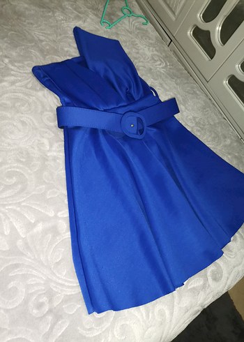 mavi mini elbise