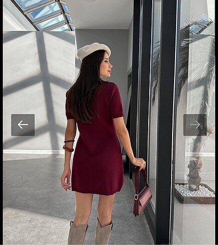 s Beden bordo Renk Esra helvacı elbise