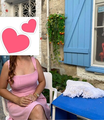 s Beden Pembe kısa elbise