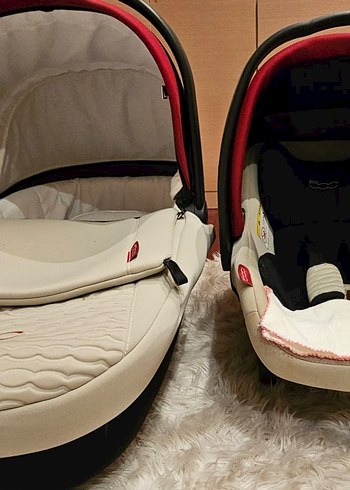 Prego Bebek Oto Koltuğu ve bebek puseti ve arabasi Beyaz Gri