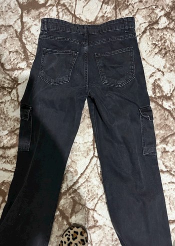 Bol Kesim Kadın kargo Kot Pantolon - Görsel 3