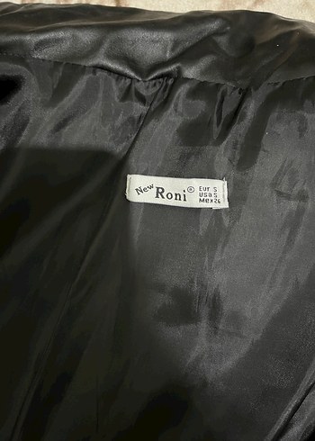 Siyah Deri Kadın Kışlık Mont - Görsel 2