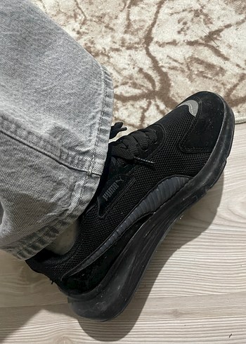 Siyah Gri Kadın Spor Ayakkabı Wedge Topuklu - Görsel 3