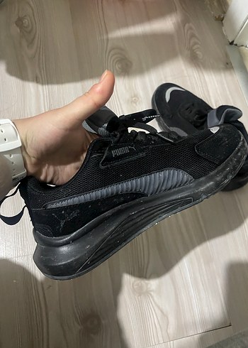 Siyah Gri Kadın Spor Ayakkabı Wedge Topuklu - Görsel 2