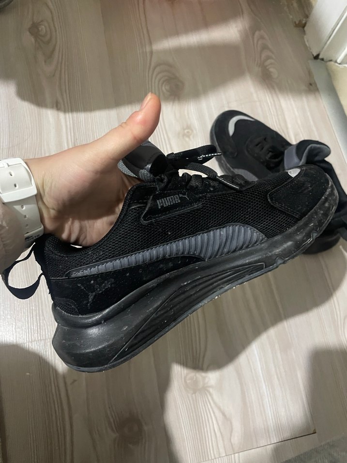 Siyah Gri Kadın Spor Ayakkabı Wedge Topuklu - Görsel 2