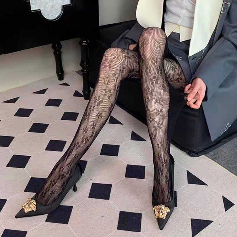 ÇİÇEK DESENLİ FİLE KÜLOTLU ÇORAP - Görsel 4