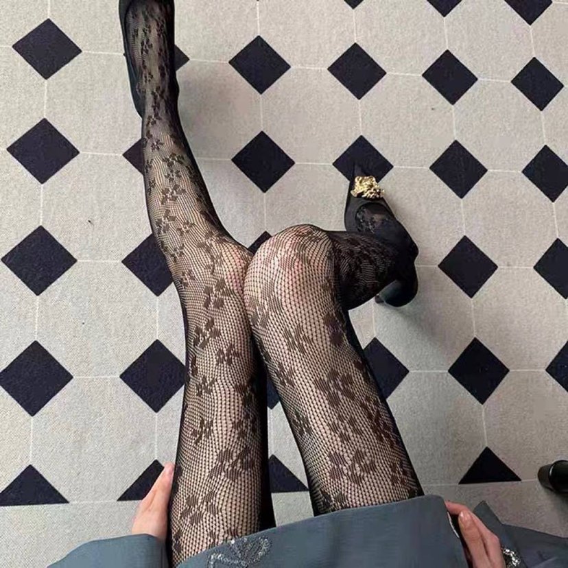 ÇİÇEK DESENLİ FİLE KÜLOTLU ÇORAP - Görsel 3