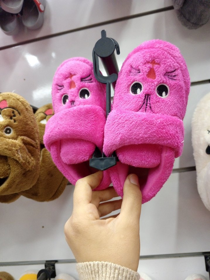 Kız Çocuk pembe cırtlı panduf - Görsel 2