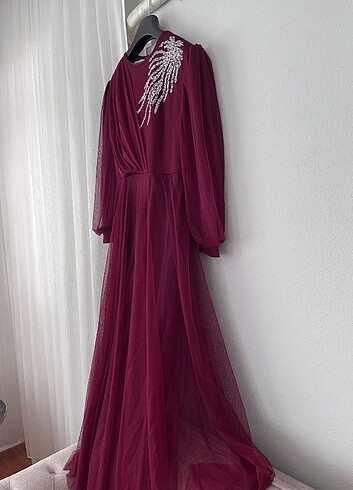 Tul bordo abiye