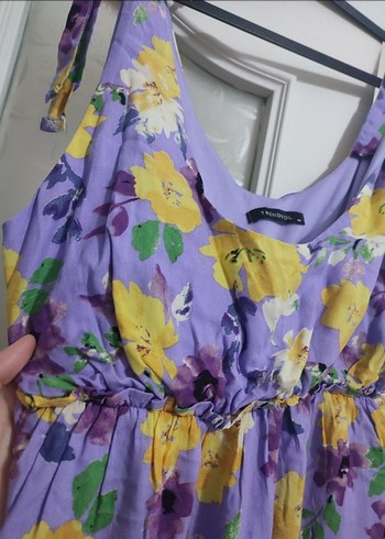 Trendyol & Milla Bohem Midi Mor Çiçekli Askılı Elbise