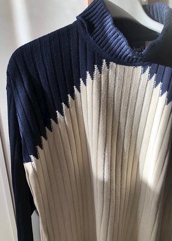 Gri Beyaz Kadın Balıkçı Yaka Triko Kazak - Görsel 2