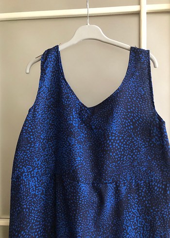 Parlak Mavi Yılan Desenli elbise - Görsel 3