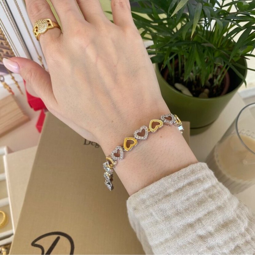 Zirkon taşlı Vip Kalpli Bileklik - Görsel 2