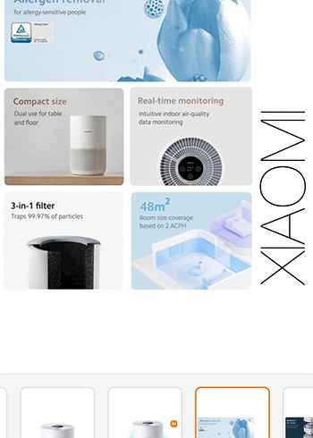 Beden Xiaomi 4 Beyaz Hava Temizleyici ve Nemlendirici