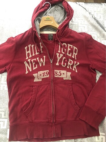 m Beden bordo Renk ORİJİNAL HILFIGER DENİM NEWYORK KAPŞONLU
