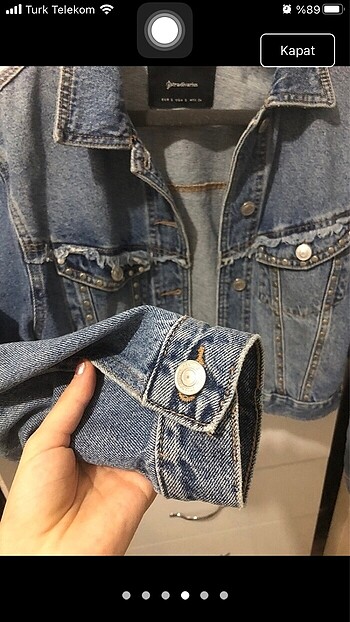 s Beden mavi Renk stradivarius kot ceket taşlı ceket crop ceket yazlık kot ceket b