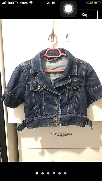 xs Beden mini crop kot ceket y2k ceket lacivert kot ceket