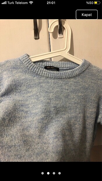 Bershka bebek mavisi süt mavi crop kazak dar kalıp kazak bershka kazak z