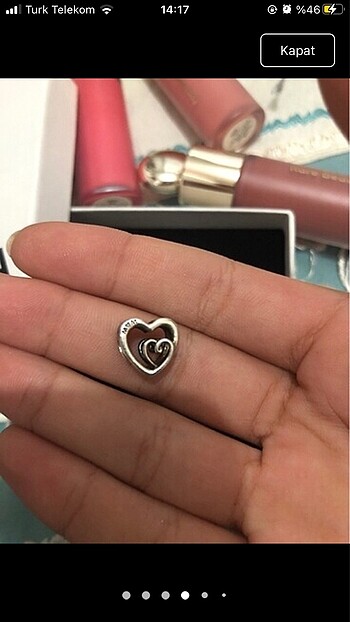 Beden gri Renk orjinal pandora charm iç içe sonsuz kalpler charm
