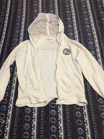 Converse orjinal converse beyaz oversize hırka fermuarlı kapüşonlu