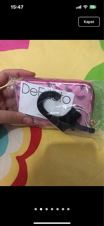 Bershka pembe toz pembe karpuzlu mini boy cüzdan kartlık