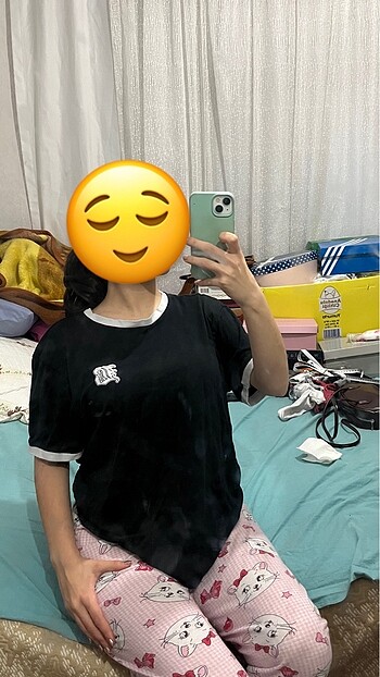 Bershka siyah oversize tişört