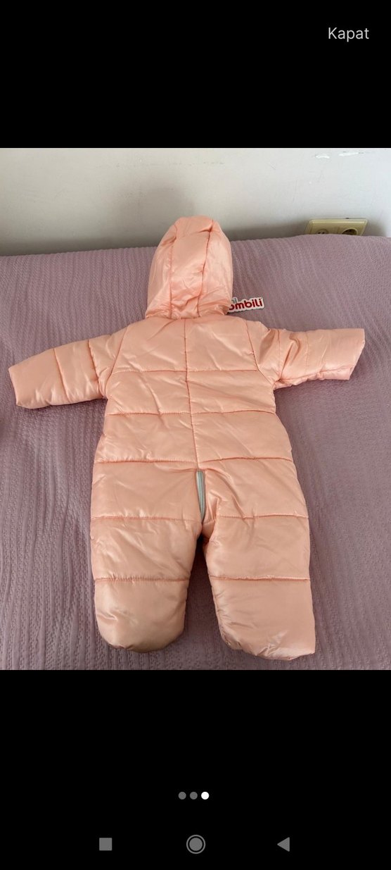 Kürklü Pembe Bebek Kız Tulumu - Görsel 2