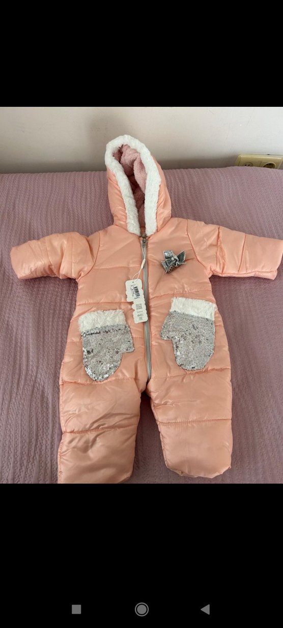 Kürklü Pembe Bebek Kız Tulumu - Görsel 3