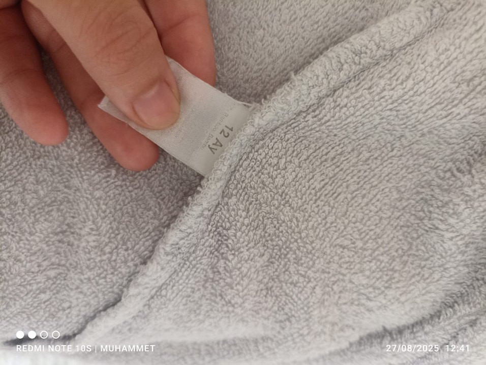 Gri Nakışlı Erkek Çocuk Bornozu - Görsel 5