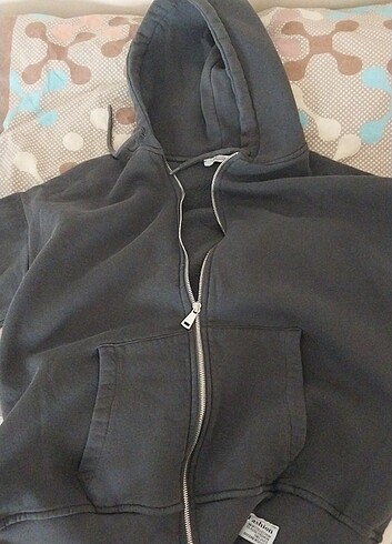 Kadın antrasit kapsonlu Sweatshirt 