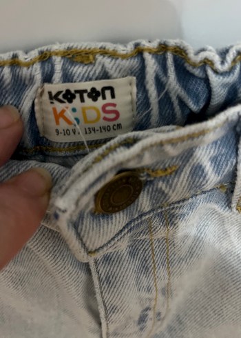 Gri Bağcıklı Mini coçuk  Denim Şort - Görsel 3