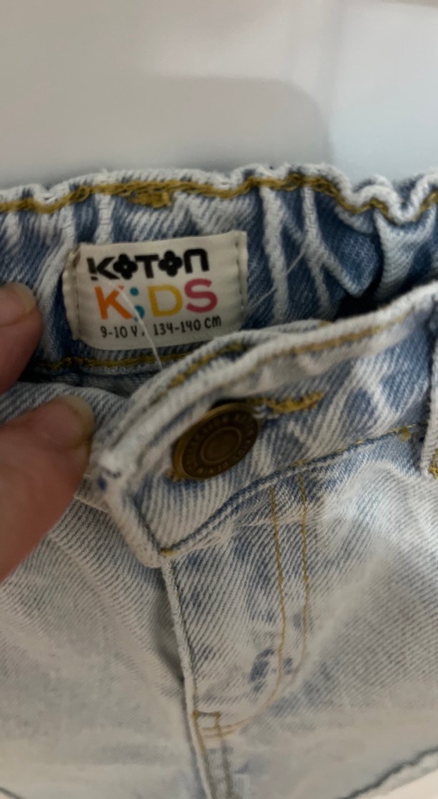 Gri Bağcıklı Mini coçuk  Denim Şort - Görsel 3
