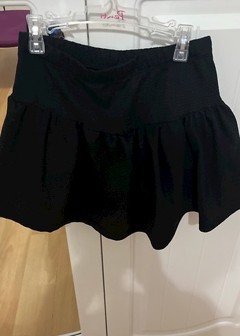 Siyah Volanlı Mini Etek - Görsel 2