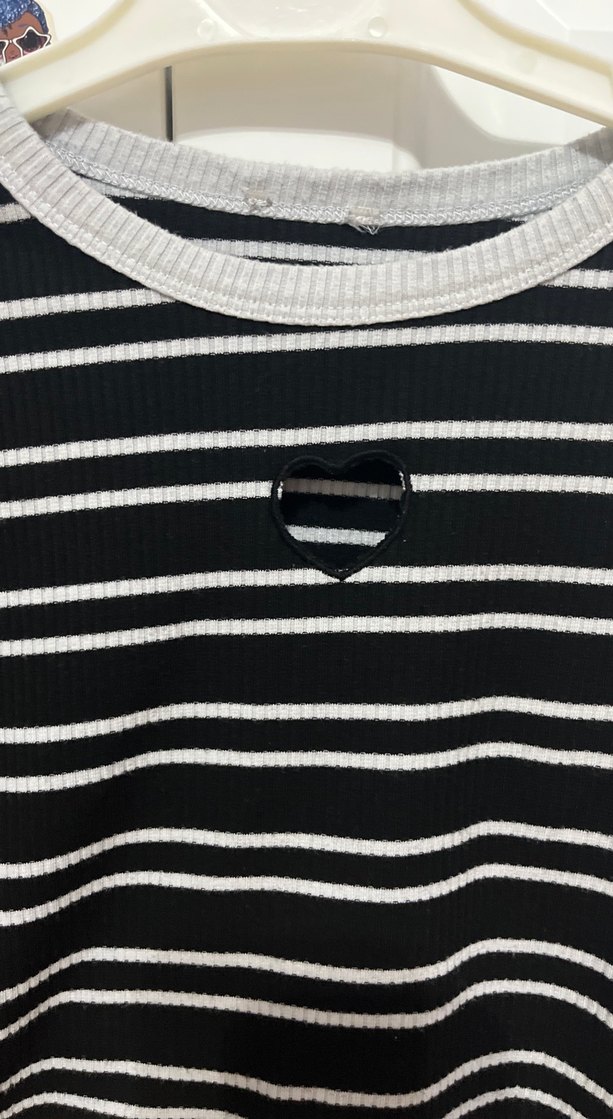 Çizgili Siyah Kadın Triko Kazak - Görsel 2